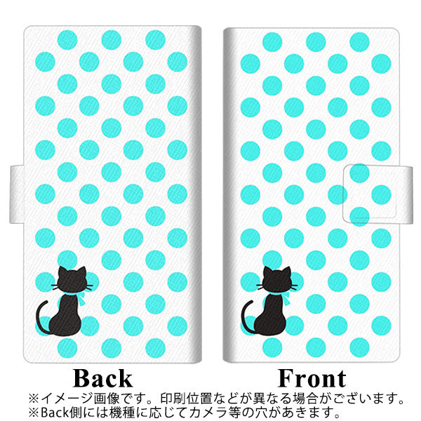 softbank エクスペリア XZs 602SO 高画質仕上げ プリント手帳型ケース(薄型スリム)【EK809 ネコとシンプル ライトブルー】