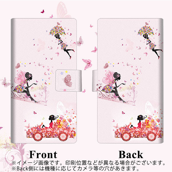 au エクスペリア XZs SOV35 画質仕上げ プリント手帳型ケース(薄型スリム)【EK912 花と蝶と少女】