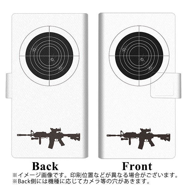アローズ M04 画質仕上げ プリント手帳型ケース(薄型スリム)【EK930  ターゲット 銃】