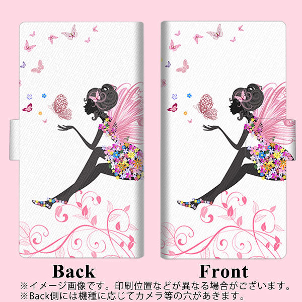 Y!mobile アンドロイドワン S2 画質仕上げ プリント手帳型ケース(薄型スリム)【EK932 ピンクの蝶の精】