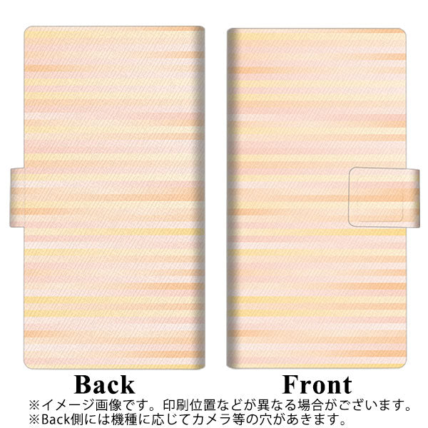 docomo アローズ ビー F-04K 画質仕上げ プリント手帳型ケース(薄型スリム)【IB909 グラデーションボーダー_オレンジ】