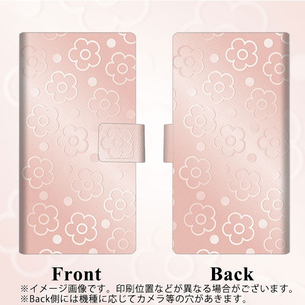 docomo アローズ ビー F-04K 画質仕上げ プリント手帳型ケース(薄型スリム)【SC843 エンボス風デイジーシンプル（ローズピンク）】