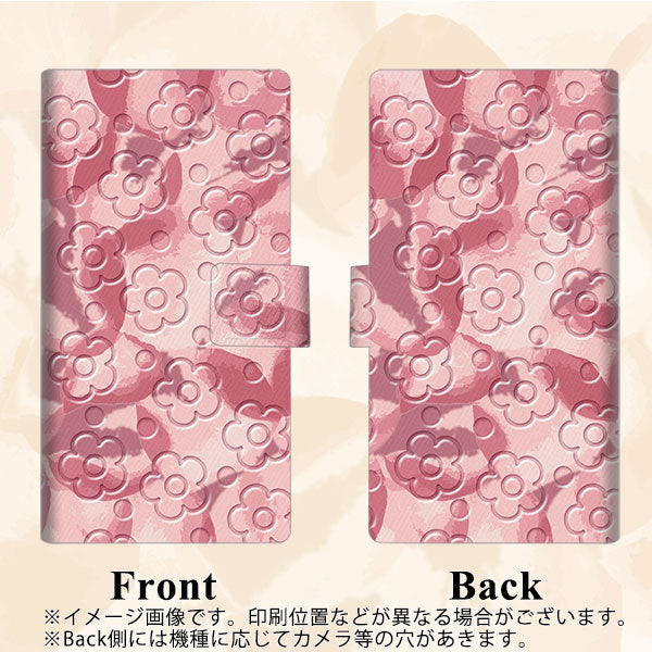 docomo アローズ ビー F-04K 画質仕上げ プリント手帳型ケース(薄型スリム)【SC846 フラワーヴェルニ花ピンク（ローズヴェルール）】