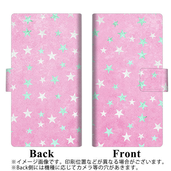 au エクスペリア10 III SOG04 画質仕上げ プリント手帳型ケース(薄型スリム)【SC889 お星さまキラキラ（ピンク）】