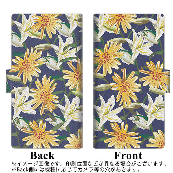 au エルジー イット LGV36 画質仕上げ プリント手帳型ケース(薄型スリム)【SC893 ボタニカル デイジー＆リリー】