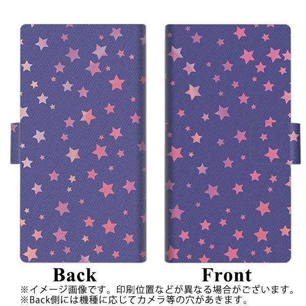 docomo ギャラクシーS20+ SC-52A 画質仕上げ プリント手帳型ケース(薄型スリム)【SC897 星柄プリント（ブルー）】