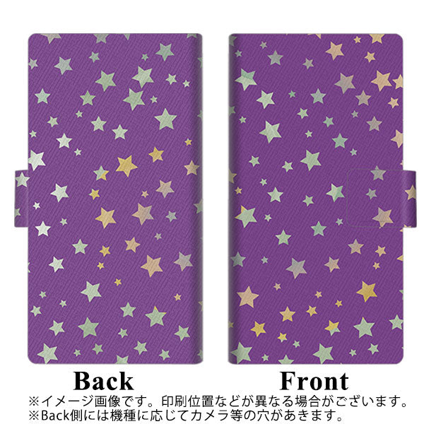docomo アローズ ビー F-04K 画質仕上げ プリント手帳型ケース(薄型スリム)【SC900 星柄プリント（パープル）】