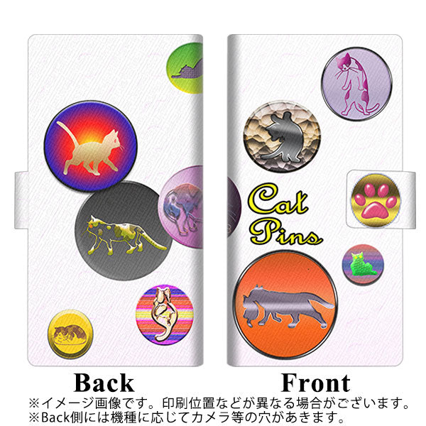 au ギャラクシーA32 5G SCG08 画質仕上げ プリント手帳型ケース(薄型スリム)【YA911 CAT PINS01】