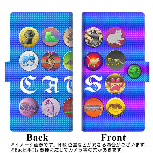 au エルジー イット LGV36 画質仕上げ プリント手帳型ケース(薄型スリム)【YA912 CAT PINS02】