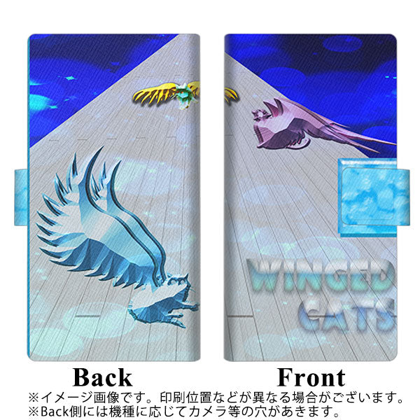 アローズBe4 Plus F-41B 画質仕上げ プリント手帳型ケース(薄型スリム)【YA942 WINGED CATS】
