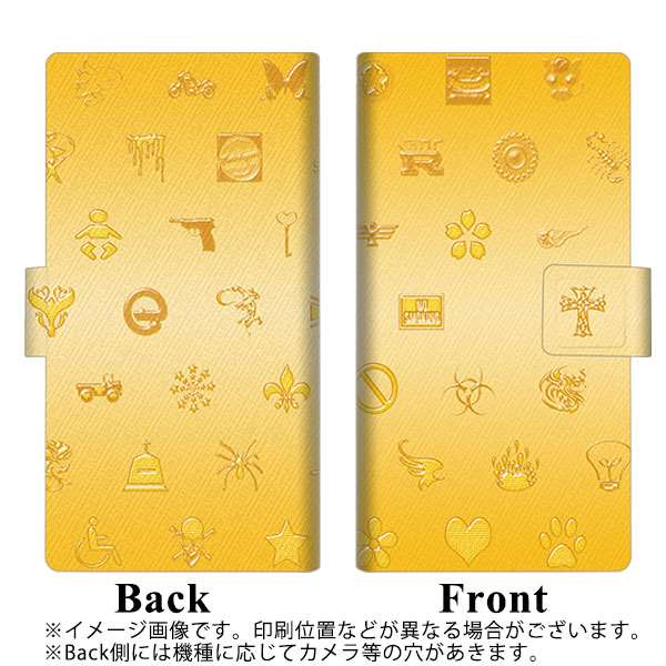 docomo アローズ ビー F-04K 画質仕上げ プリント手帳型ケース(薄型スリム)【YB815 パターン黄色】