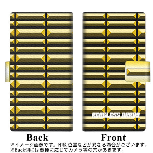 楽天モバイル アクオスセンス4 プラス SH-M16 画質仕上げ プリント手帳型ケース(薄型スリム)【YC957 ゴールドバー】
