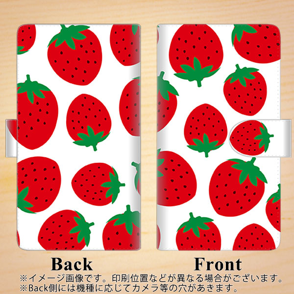 OPPO A55s 5G A102OP SoftBank 高画質仕上げ プリント手帳型ケース(通常型)【SC818 大きいイチゴ模様レッド】