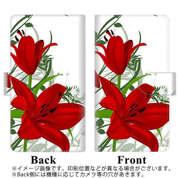 AQUOS wish SHG06 au 高画質仕上げ プリント手帳型ケース(通常型)【SC850 ユリ（レッド）】