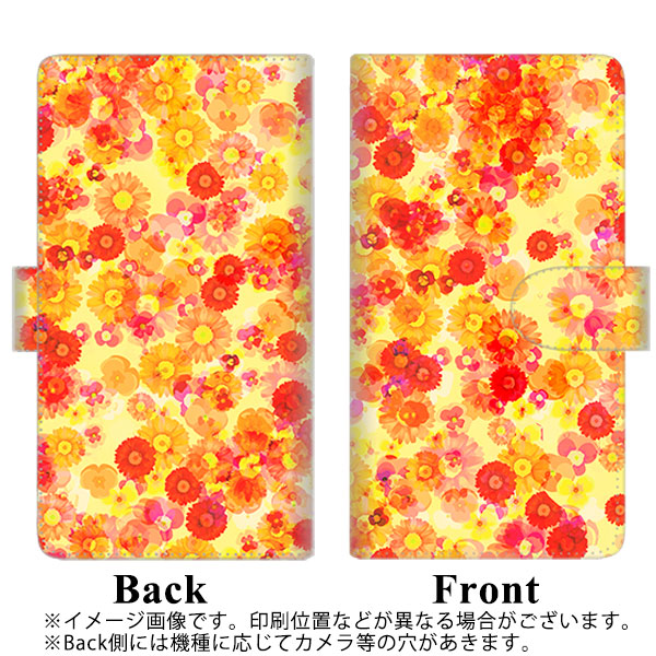AQUOS wish SHG06 au 高画質仕上げ プリント手帳型ケース(通常型)【SC867 リバティプリント フルールドパルファン（イエロー）】
