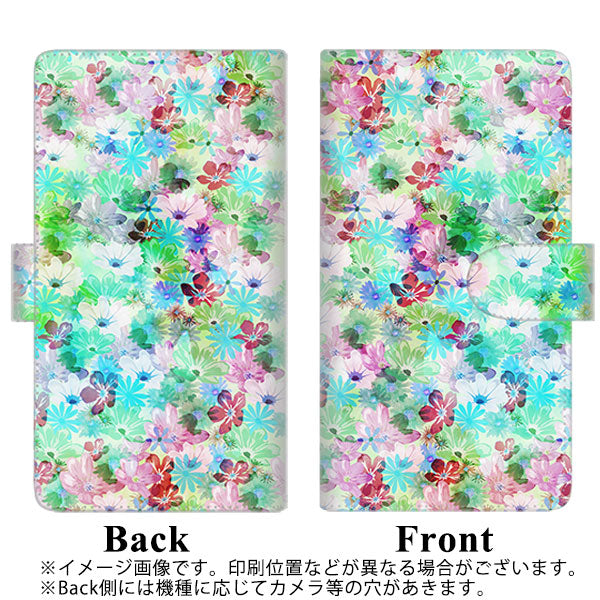 softbank エクスペリア8 902SO 高画質仕上げ プリント手帳型ケース(通常型)【SC872 リバティプリント プレスドフラワー（グリーン）】