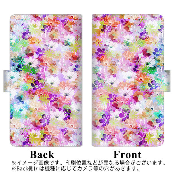 あんしんスマホ KY-51B docomo 高画質仕上げ プリント手帳型ケース(通常型)【SC873 リバティプリント プレスドフラワー（パープル）】