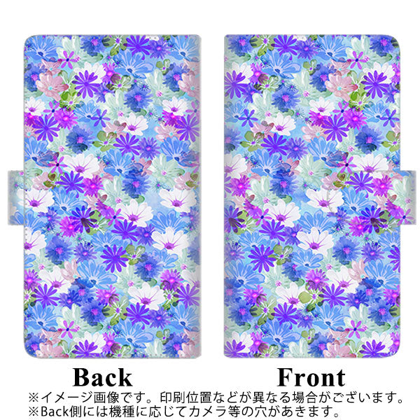 au ギャラクシーS20 ウルトラ 5G SCG03 高画質仕上げ プリント手帳型ケース(通常型)【SC875 リバティプリント プレスドフラワー（ブルー）】