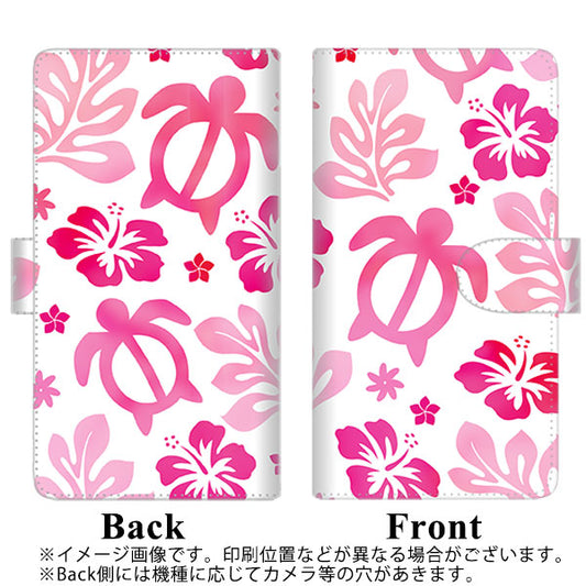 HUAWEI P40 lite 5G CDY-NA9A SC879 ハワイアンアロハホヌ（ピンク） 通常型 プリント手帳型ケース
