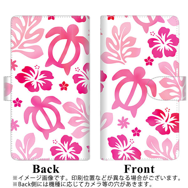 iPhone5/iPhone5s 高画質仕上げ プリント手帳型ケース(通常型)【SC879 ハワイアンアロハホヌ（ピンク）】