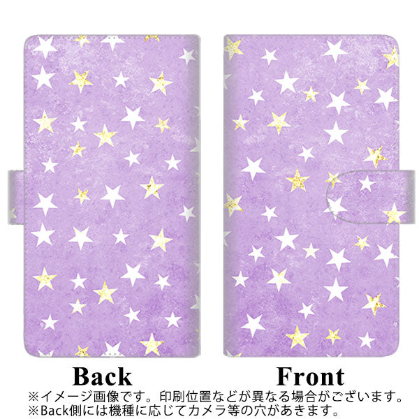 アクオス センス3 ベーシック 907SH 高画質仕上げ プリント手帳型ケース(通常型)【SC890 お星さまキラキラ（パープル）】