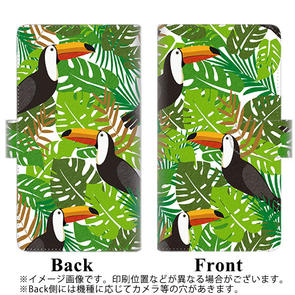 docomo アローズ ビー F-04K 高画質仕上げ プリント手帳型ケース(通常型)【SC894 ボタニカル トロピカルバード】