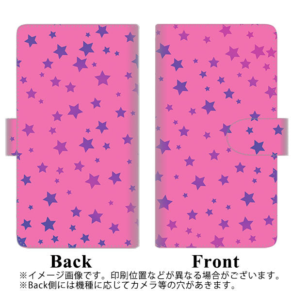 アクオス センス3 ライト SH-RM12 高画質仕上げ プリント手帳型ケース(通常型)【SC899 星柄プリント（ピンク）】