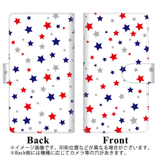 docomo ギャラクシー ノート9 SC-01L 高画質仕上げ プリント手帳型ケース(通常型)【SC901 星柄プリント（ホワイト）】