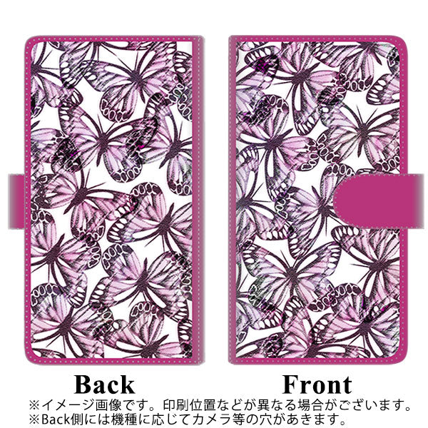 iPhone5/iPhone5s 高画質仕上げ プリント手帳型ケース(通常型)【SC904 ガーデンバタフライ ピンク】