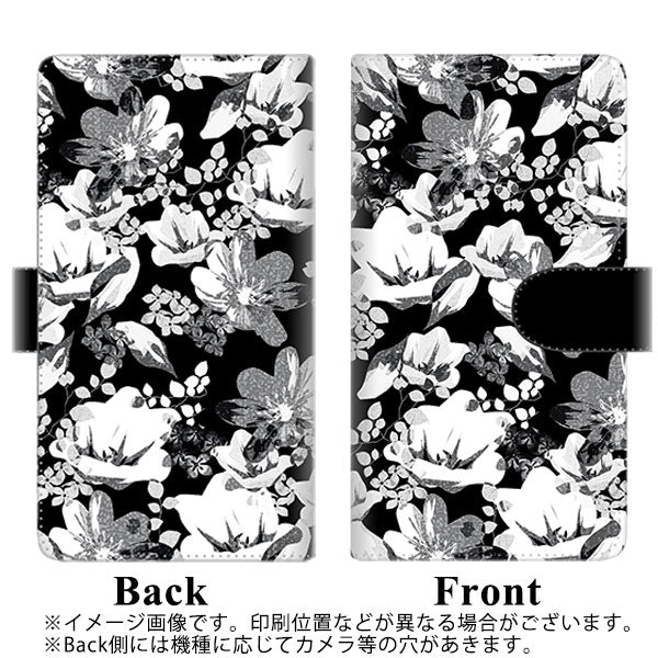 au ギャラクシーS20 ウルトラ 5G SCG03 高画質仕上げ プリント手帳型ケース(通常型)【SC913 花柄モノトーン 02】