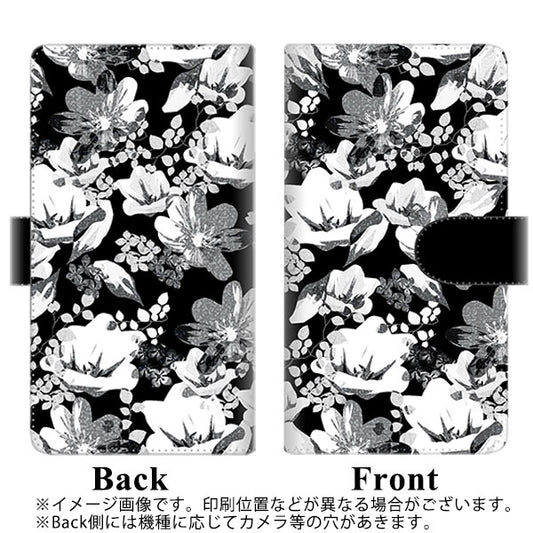 HUAWEI P40 lite 5G CDY-NA9A SC913 花柄モノトーン 02 通常型 プリント手帳型ケース