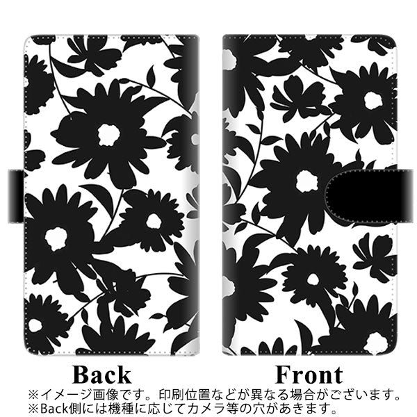 iPhone13 Pro 高画質仕上げ プリント手帳型ケース(通常型)【SC916 花柄モノトーン 05】
