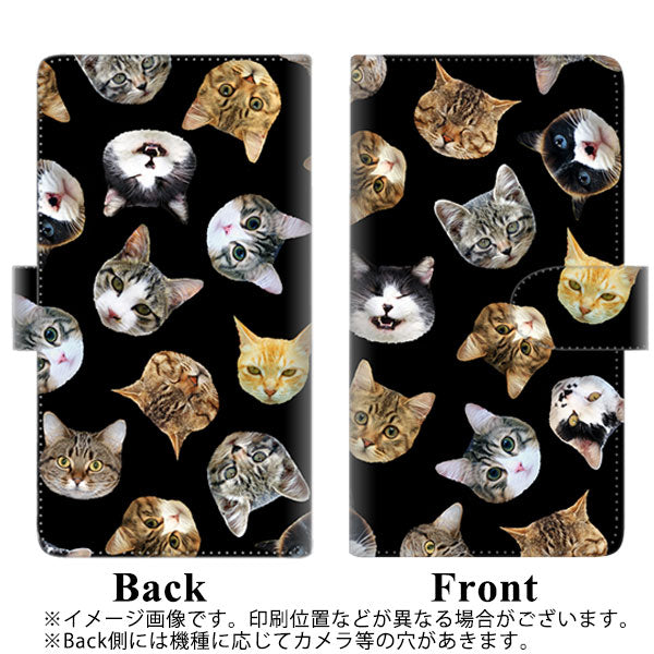 アローズBe4 Plus F-41B 高画質仕上げ プリント手帳型ケース(通常型)【SC933 ねこどっと（ブラック）】