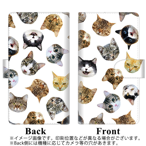 softbank エクスペリア8 902SO 高画質仕上げ プリント手帳型ケース(通常型)【SC937 ねこどっと（ホワイト）】