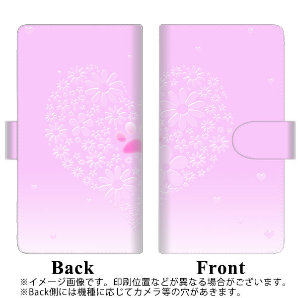 iPhone12 高画質仕上げ プリント手帳型ケース(通常型)【YA955 ハート02 素材ホワイト】