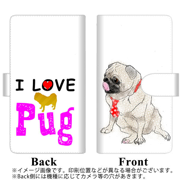 iPhone14 Pro 高画質仕上げ プリント手帳型ケース(通常型)【YD858 パグ04】