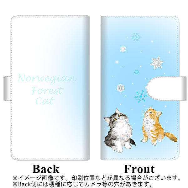 softbank エクスペリア5 901SO 高画質仕上げ プリント手帳型ケース(通常型)【YG908 ノルウェージャンフォレストキャット04】