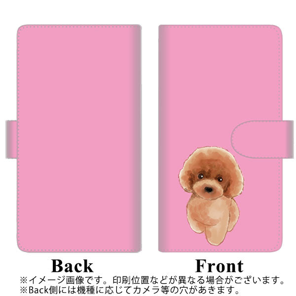 docomo アローズ ビー F-04K 高画質仕上げ プリント手帳型ケース(通常型)【YJ049 トイプードルレッド（ピンク）】