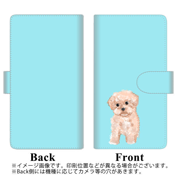 softbank エクスペリア5 901SO 高画質仕上げ プリント手帳型ケース(通常型)【YJ062 トイプードルアプリコット（ブルー）】