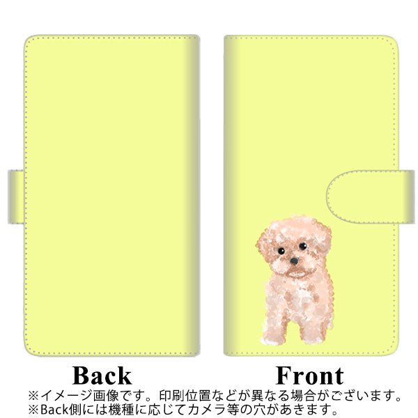 iPhone12 mini 高画質仕上げ プリント手帳型ケース(通常型)【YJ064 トイプードルアプリコット（イエロー）】