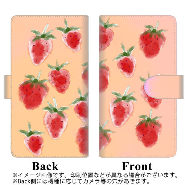 シンプルスマホ6 A201SH SoftBank 高画質仕上げ プリント手帳型ケース(通常型)【YJ179 イチゴ 水彩179】