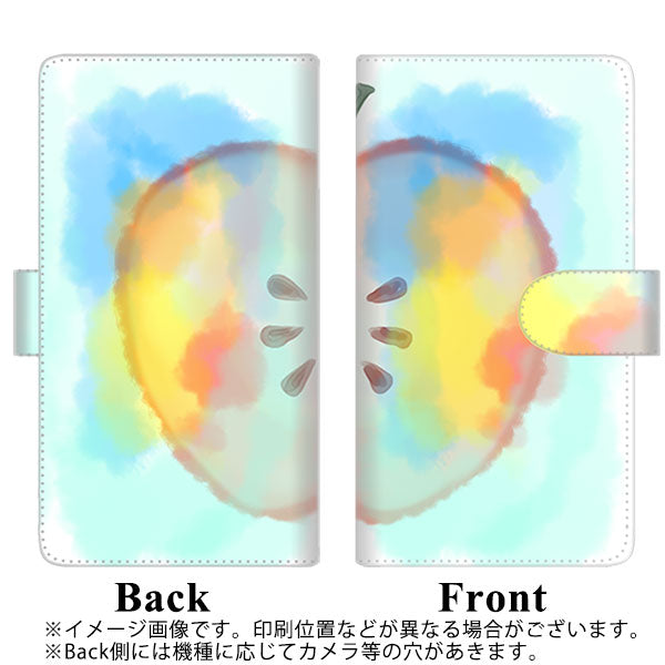 Google Pixel 5 高画質仕上げ プリント手帳型ケース(通常型)【YJ181 りんご 水彩181】