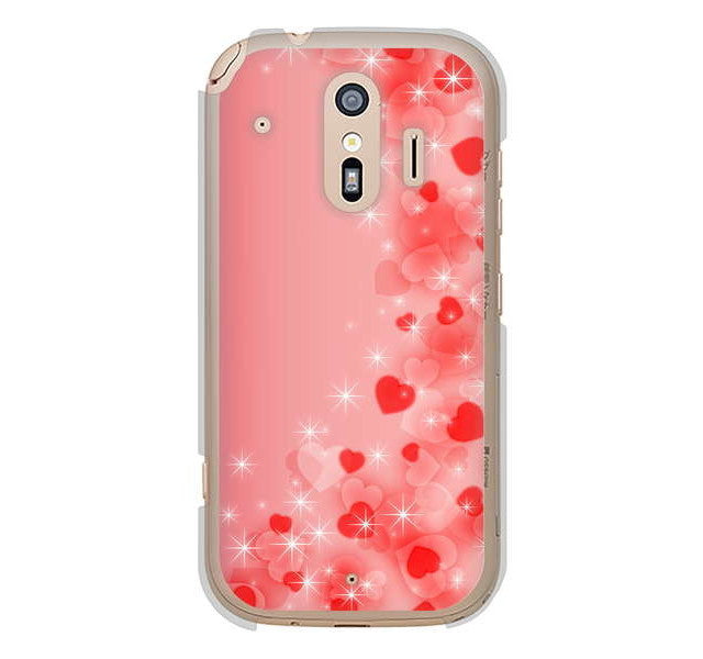 らくらくスマートフォン me F-01L docomo 003 ハート色の夢 ハードケース 背面印刷