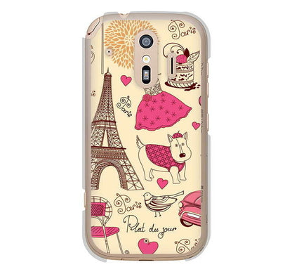 らくらくスマートフォン me F-01L docomo LOVE フランス ハードケース 背面印刷