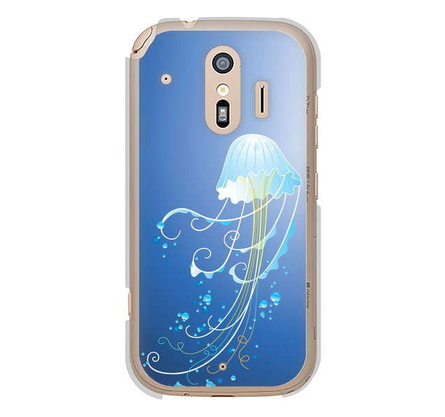 らくらくスマートフォン me F-01L docomo 362 ジェリーフィシュ ハードケース 背面印刷