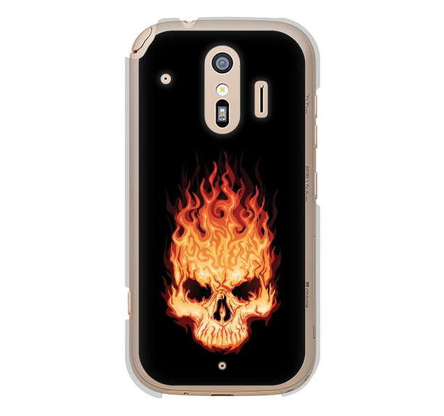 らくらくスマートフォン me F-01L docomo 364 ドクロの怒り ハードケース 背面印刷