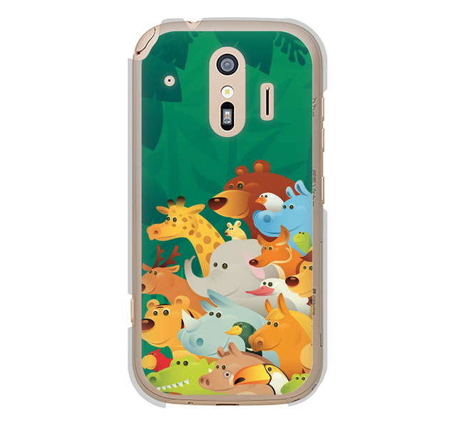 らくらくスマートフォン me F-01L docomo 370 全員集合 ハードケース 背面印刷