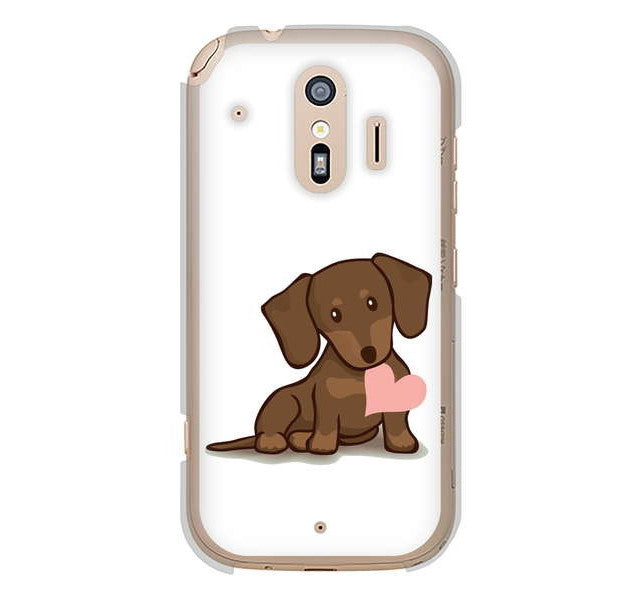らくらくスマートフォン me F-01L docomo 394 I love ダックス ハードケース 背面印刷