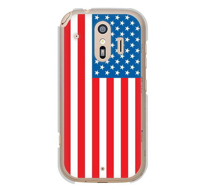 らくらくスマートフォン me F-01L docomo 国旗 ハードケース 背面印刷