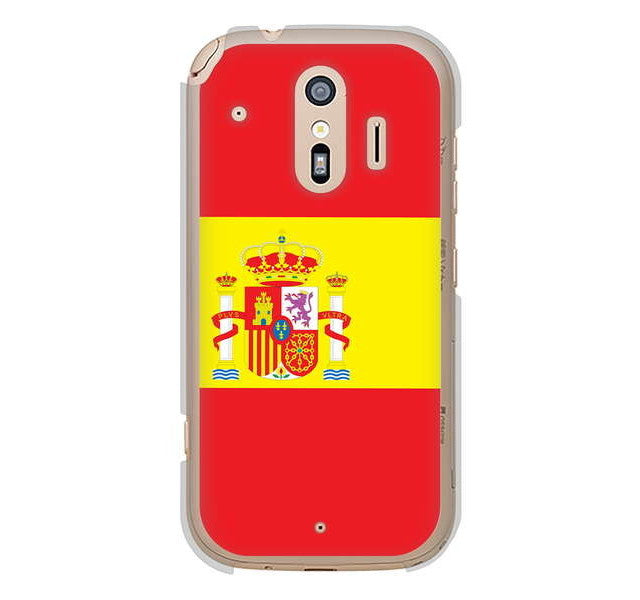 らくらくスマートフォン me F-01L docomo 国旗 ハードケース 背面印刷